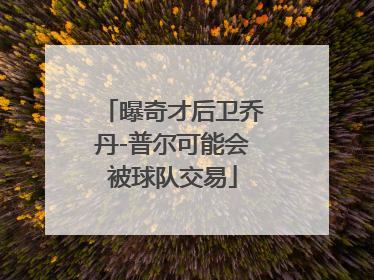 曝奇才后卫乔丹-普尔可能会被球队交易