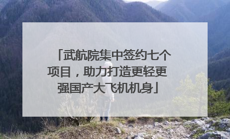 武航院集中签约七个项目，助力打造更轻更强国产大飞机机身