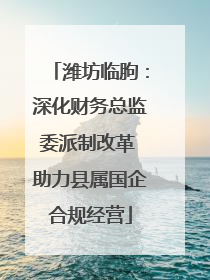 潍坊临朐：深化财务总监委派制改革 助力县属国企合规经营