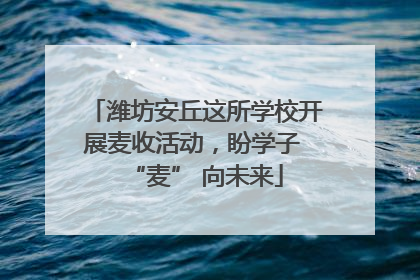 潍坊安丘这所学校开展麦收活动，盼学子 “麦” 向未来
