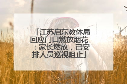 江苏启东教体局回应门口燃放烟花：家长燃放，已安排人员巡视阻止