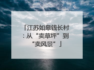 江苏如皋钱长村：从“卖草坪”到“卖风景”