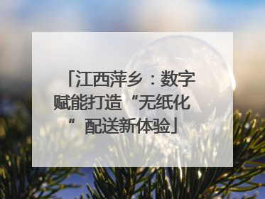 江西萍乡：数字赋能打造“无纸化”配送新体验
