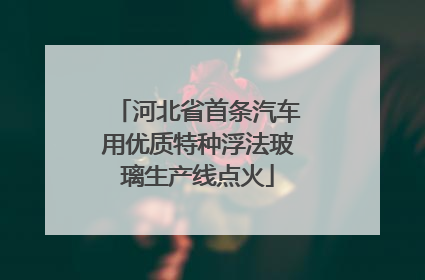 河北省首条汽车用优质特种浮法玻璃生产线点火