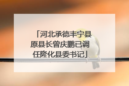 河北承德丰宁县原县长曾庆鹏已调任隆化县委书记