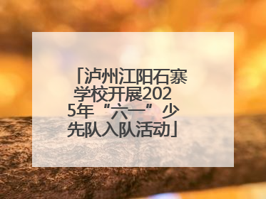 泸州江阳石寨学校开展2025年“六一”少先队入队活动