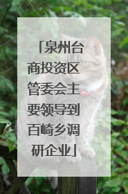 泉州台商投资区管委会主要领导到百崎乡调研企业