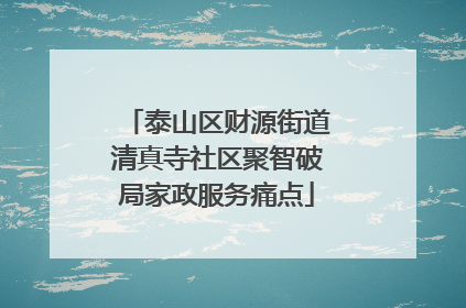 泰山区财源街道清真寺社区聚智破局家政服务痛点