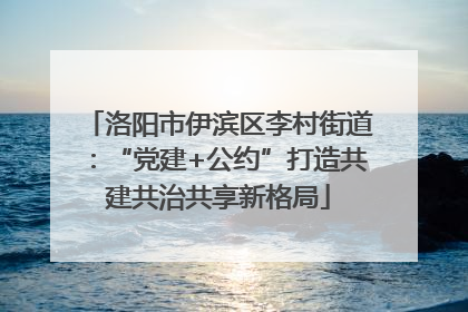 洛阳市伊滨区李村街道：“党建+公约”打造共建共治共享新格局