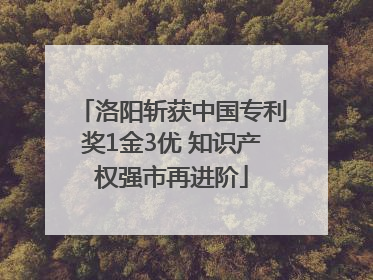洛阳斩获中国专利奖1金3优 知识产权强市再进阶