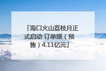 海口火山荔枝月正式启动 订单额（预售）4.11亿元
