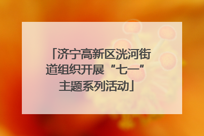 济宁高新区洸河街道组织开展“七一” 主题系列活动