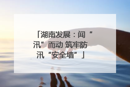 湖南发展：闻“汛”而动 筑牢防汛“安全墙”