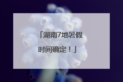 湖南7地暑假时间确定！