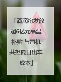 滴滴将发放超6亿元高温补贴 与司机共担夏日出车成本