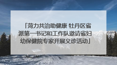 菏力共治助健康 牡丹区省派第一书记和工作队邀请省妇幼保健院专家开展义诊活动
