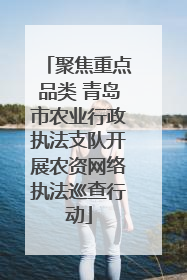 聚焦重点品类 青岛市农业行政执法支队开展农资网络执法巡查行动