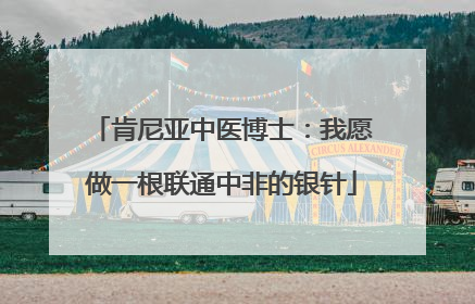肯尼亚中医博士：我愿做一根联通中非的银针