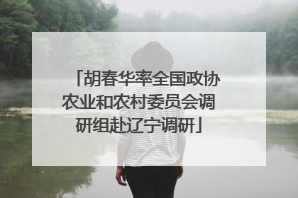 胡春华率全国政协农业和农村委员会调研组赴辽宁调研
