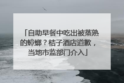 自助早餐中吃出被蒸熟的蟑螂？桔子酒店道歉，当地市监部门介入