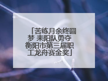 苦练月余终圆梦 耒阳队勇夺衡阳市第三届职工龙舟赛金奖