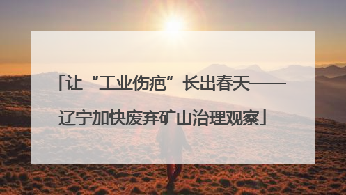 让“工业伤疤”长出春天——辽宁加快废弃矿山治理观察