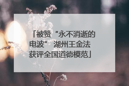 被赞“永不消逝的电波” 湖州王金法获评全国道德模范