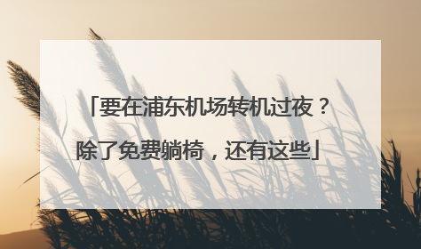 要在浦东机场转机过夜？除了免费躺椅，还有这些