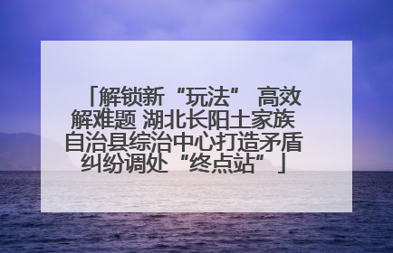 解锁新“玩法” 高效解难题 湖北长阳土家族自治县综治中心打造矛盾纠纷调处“终点站”