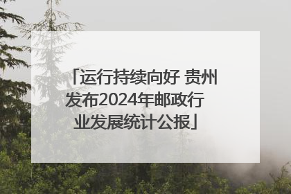 运行持续向好 贵州发布2024年邮政行业发展统计公报