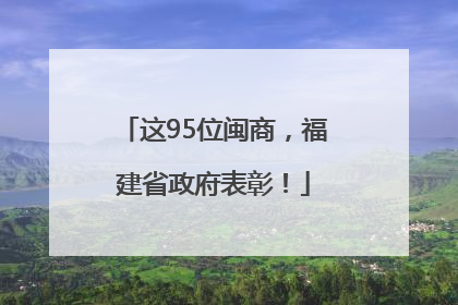 这95位闽商，福建省政府表彰！