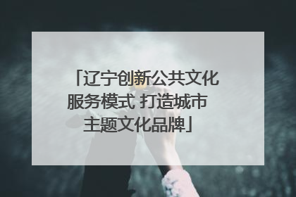 辽宁创新公共文化服务模式 打造城市主题文化品牌