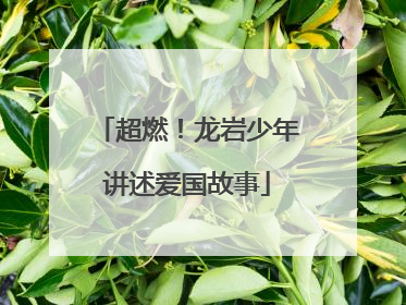 超燃！龙岩少年讲述爱国故事