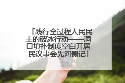 践行全过程人民民主的破冰行动——洞口填补制度空白开居民议事会先河侧记