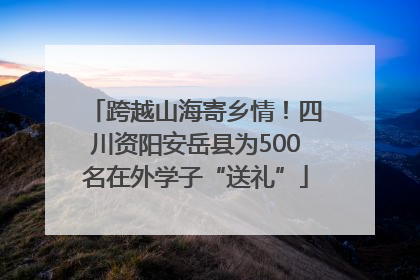 跨越山海寄乡情！四川资阳安岳县为500名在外学子“送礼”