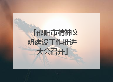邵阳市精神文明建设工作推进大会召开