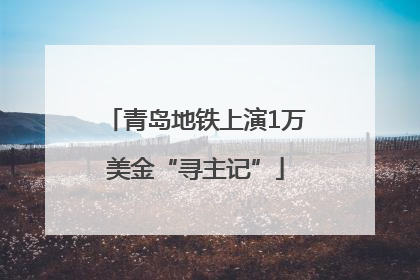 青岛地铁上演1万美金“寻主记”
