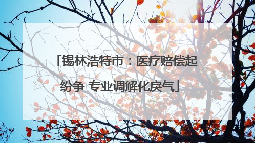 锡林浩特市：医疗赔偿起纷争 专业调解化戾气