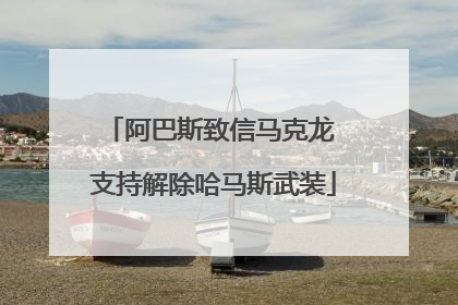 阿巴斯致信马克龙 支持解除哈马斯武装