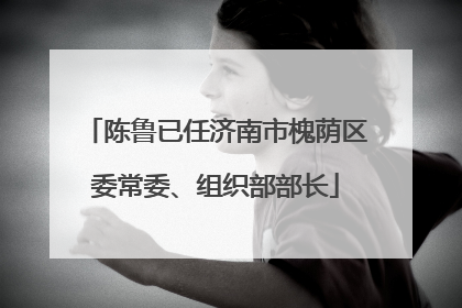 陈鲁已任济南市槐荫区委常委、组织部部长