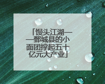 馒头江湖——鄄城县的小面团撑起五十亿元大产业