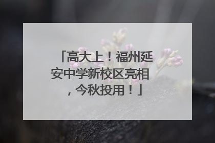 高大上！福州延安中学新校区亮相，今秋投用！