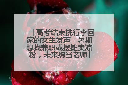高考结束挑行李回家的女生发声：暑期想找兼职或摆摊卖凉粉，未来想当老师