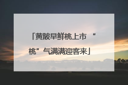 黄陂早鲜桃上市 “桃”气满满迎客来
