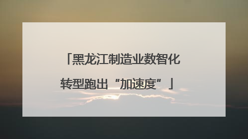 黑龙江制造业数智化转型跑出“加速度”