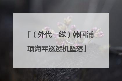 （外代一线）韩国浦项海军巡逻机坠落