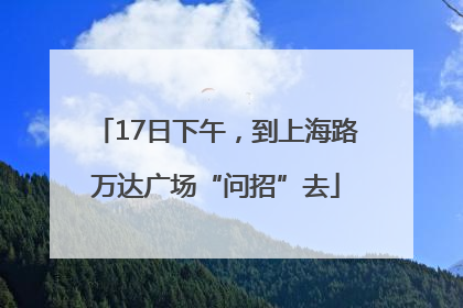 17日下午，到上海路万达广场“问招”去