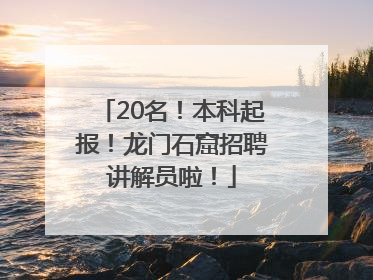 20名！本科起报！龙门石窟招聘讲解员啦！
