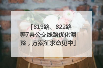 819路、822路等7条公交线路优化调整，方案征求意见中