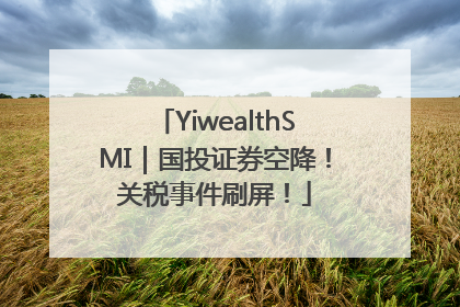 YiwealthSMI｜国投证券空降！关税事件刷屏！